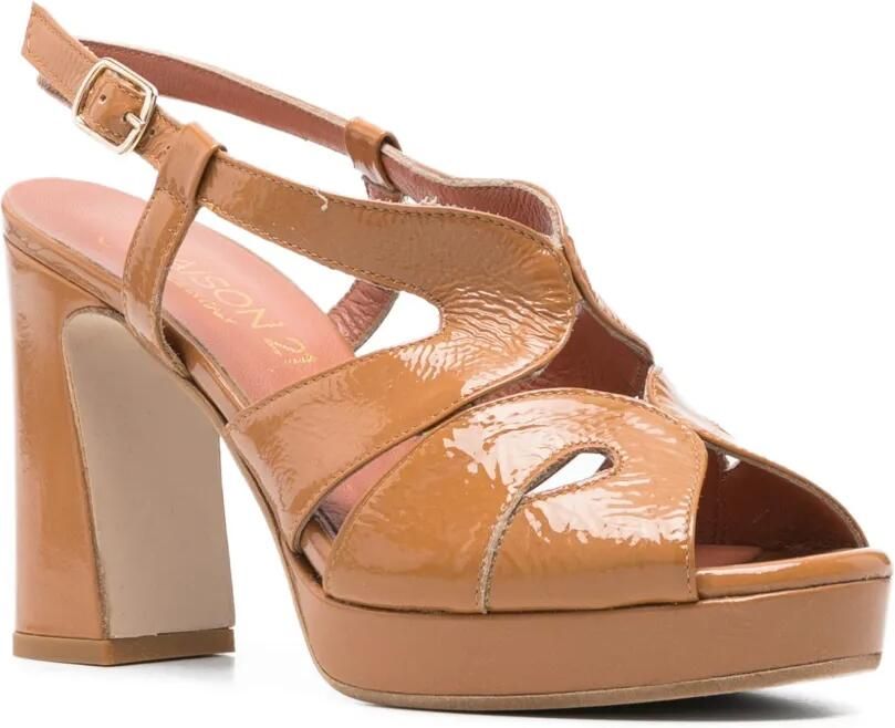 MAISON 21 Lakleren sandalen Bruin - Foto 2