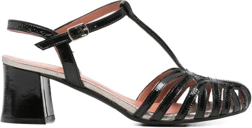 MAISON 21 Lakleren sandalen met T-bandje Zwart