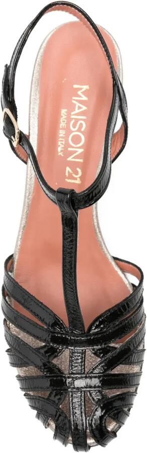 MAISON 21 Lakleren sandalen met T-bandje Zwart - Foto 4
