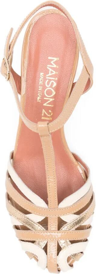 MAISON 21 Sandalen met T-bandje Beige - Foto 4