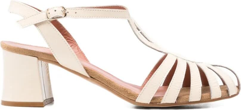 MAISON 21 Sandalen met T-bandje en gekooid detail Beige