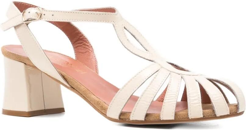 MAISON 21 Sandalen met T-bandje en gekooid detail Beige - Foto 3