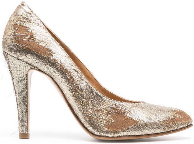 Maison Margiela 100mm lurex Mary-Jane pumps Goud