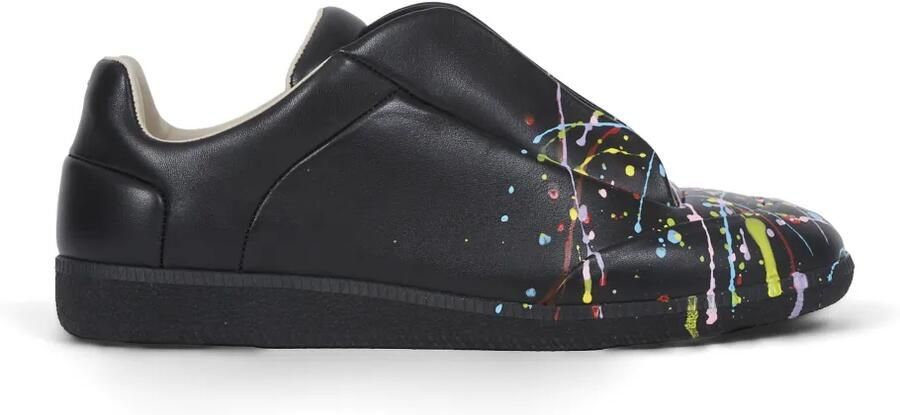 Maison Margiela Future leren sneakers met verfspatten Zwart