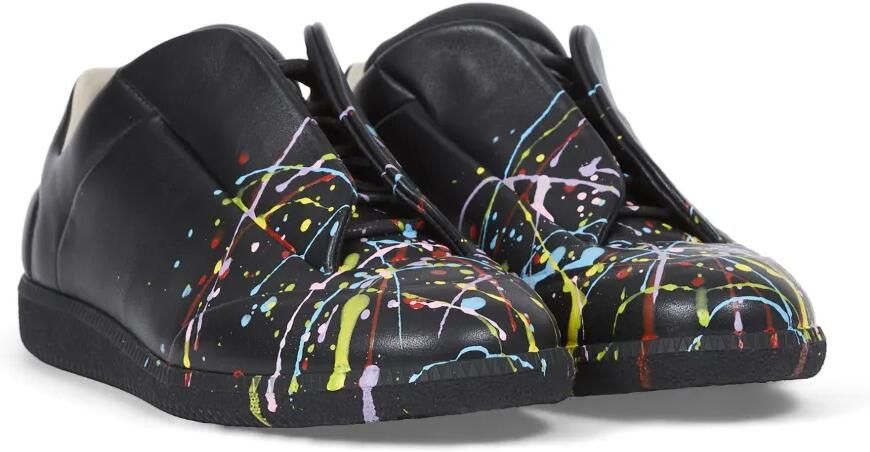 Maison Margiela Future leren sneakers met verfspatten Zwart - Foto 5