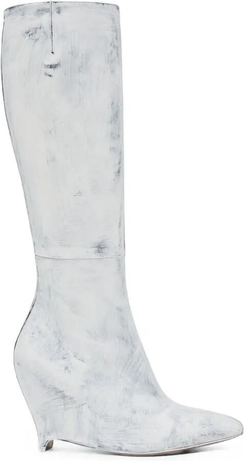 Maison Margiela Knielaarzen met sleehak Wit