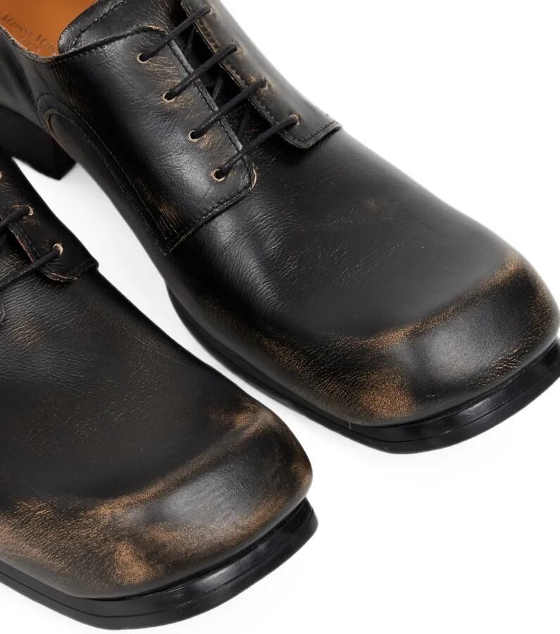 Maison Margiela Leren derbyschoenen met verweerde afwerking Zwart - Foto 2