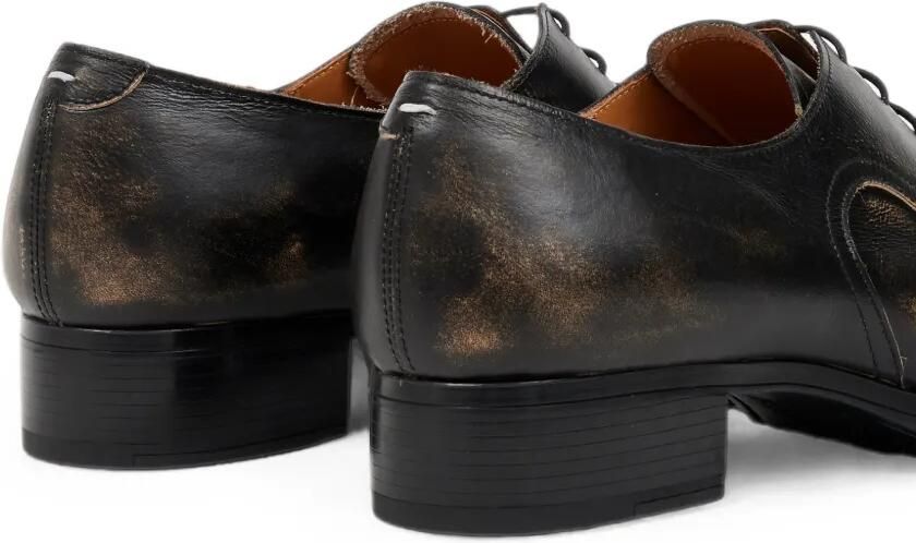 Maison Margiela Leren derbyschoenen met verweerde afwerking Zwart - Foto 3