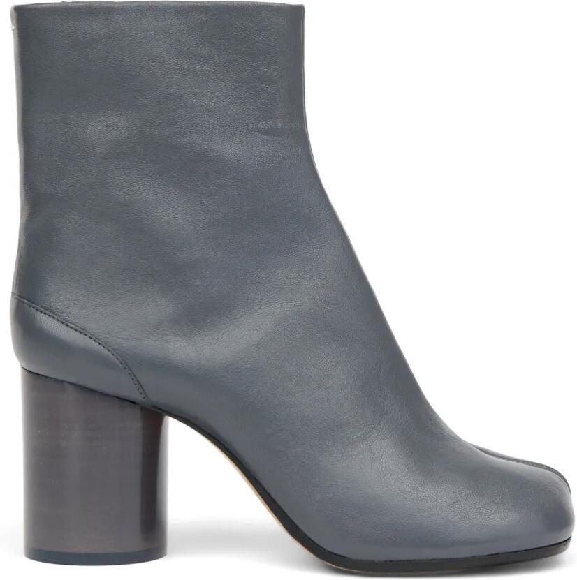 Maison Margiela Leren enkellaarzen met tabineus Grijs
