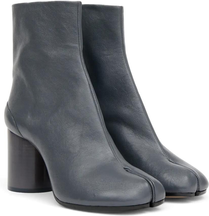 Maison Margiela Leren enkellaarzen met tabineus Grijs - Foto 2