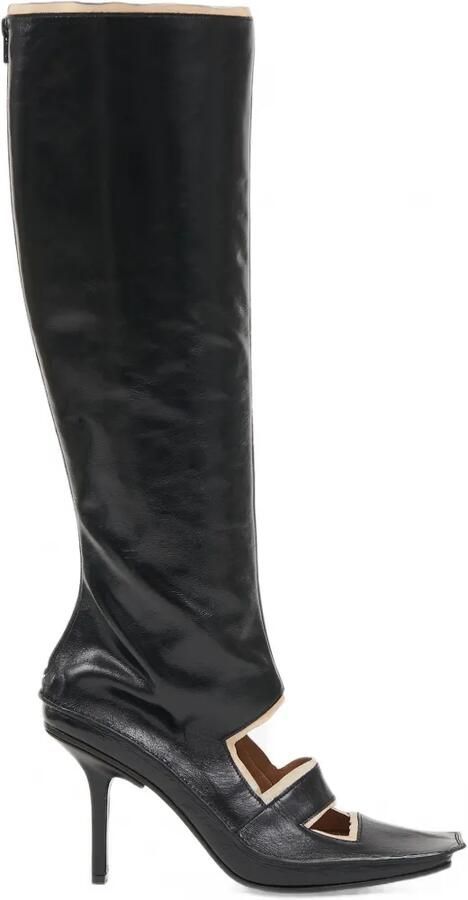 Maison Margiela Level knielaarzen met uitgesneden details Zwart