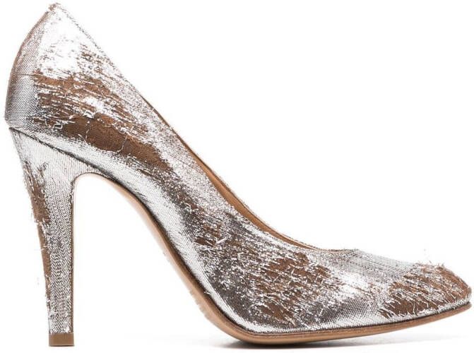 Maison Margiela 100mm lurex Mary-Jane pumps Zilver