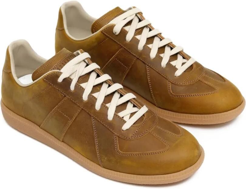 Maison Margiela Replica leren sneakers met vlakken Bruin