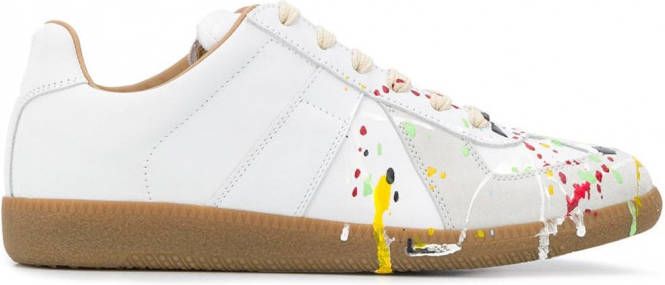 Maison Margiela Tabi sneakers met verfspatten Wit