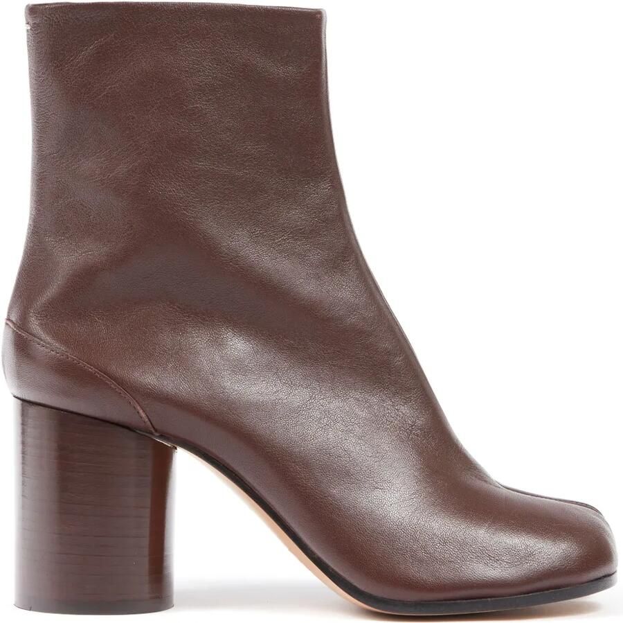Maison Margiela Tabi 80 mm leren enkellaarzen Bruin