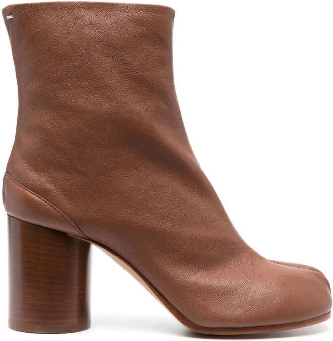 Maison Margiela Tabi 80mm leren enkellaarzen Bruin