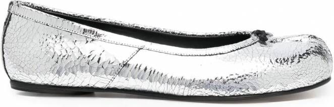 Maison Margiela Tabi ballerina's met spiegelend effect Zilver