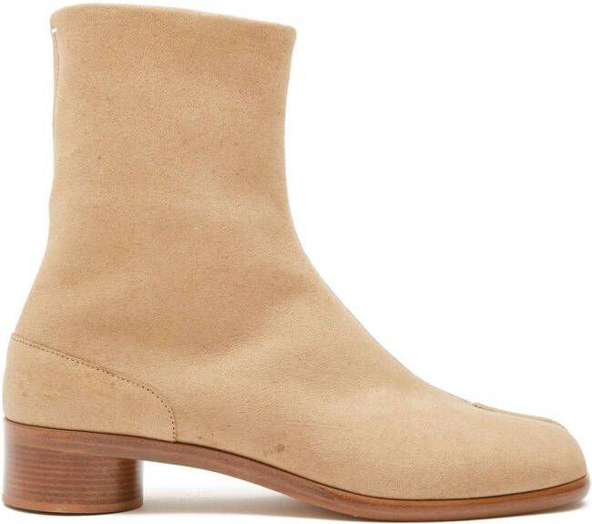 Maison Margiela Tabi 30mm leren enkellaarzen Beige