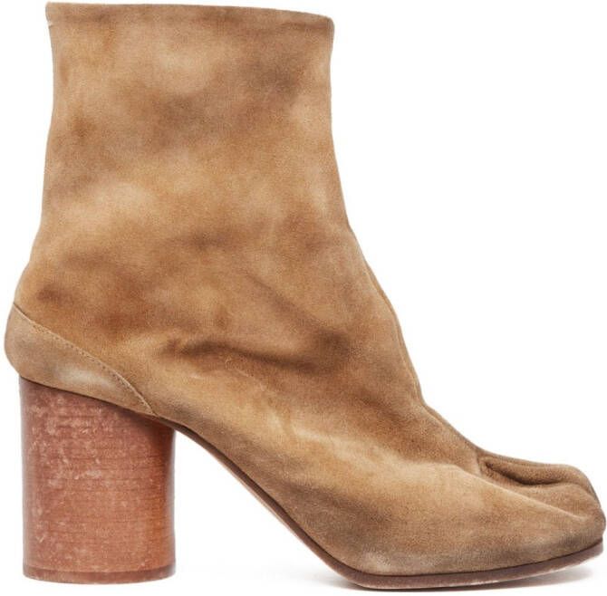 Maison Margiela Tabi 80mm suède enkellaarzen Bruin