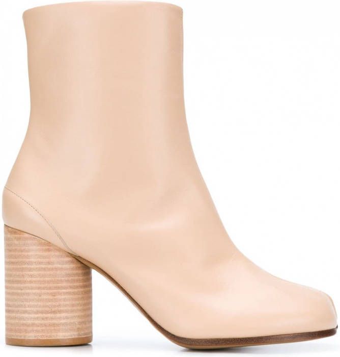 Maison Margiela Tabi 80mm leren enkellaarzen Beige