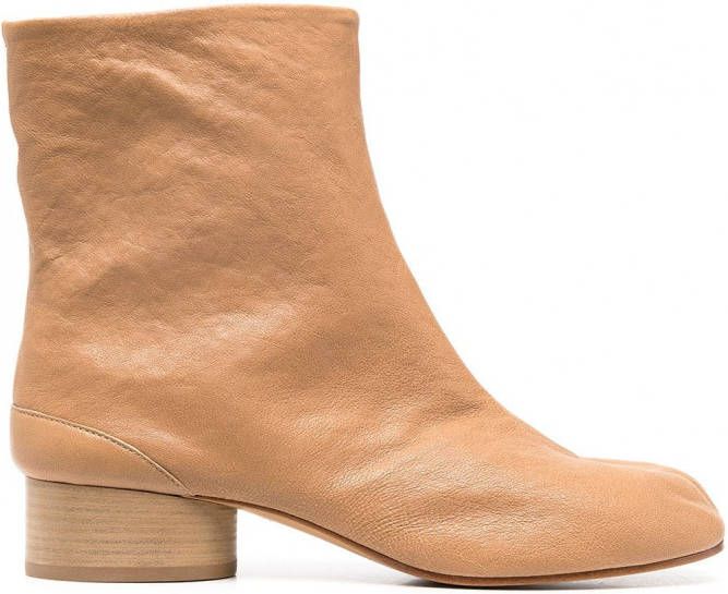 Maison Margiela Tabi 30mm leren enkellaarzen Beige