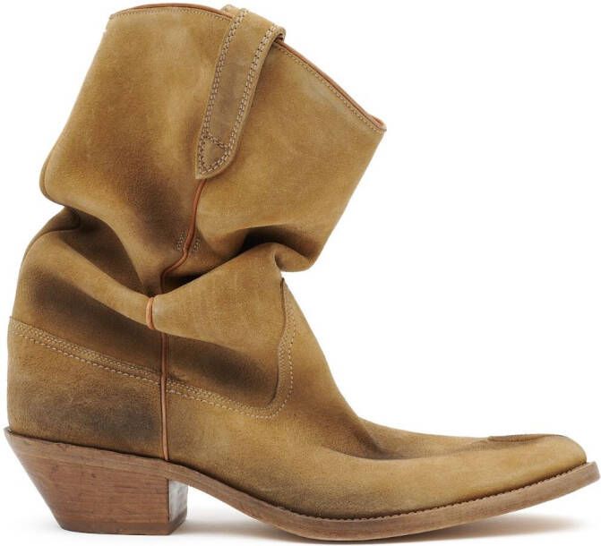 Maison Margiela Tabi suède cowboylaarzen Bruin