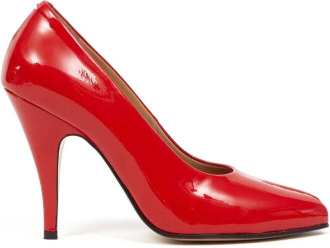 Maison Margiela Tabi 110mm lakleren pumps Rood