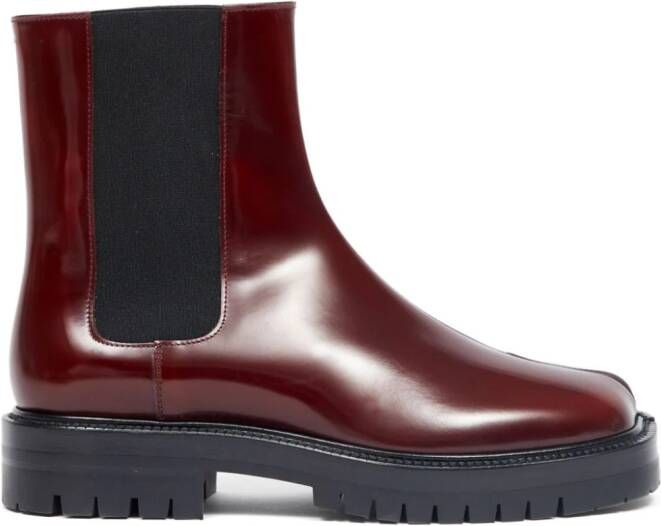 Maison Margiela Tabi leren Chelsea laarzen Rood