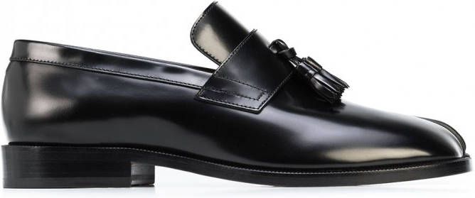 Maison Margiela Tabi leren loafers met kwastjes Zwart