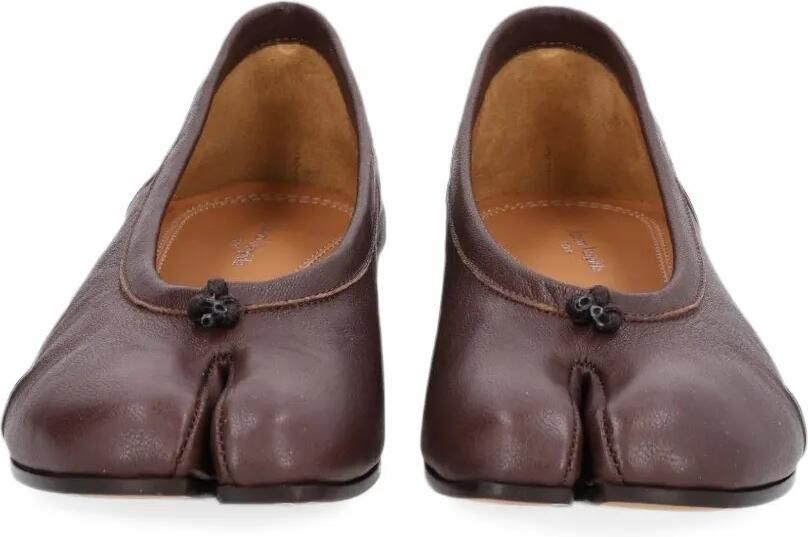 Maison Margiela Tabi leren pumps Bruin - Foto 3