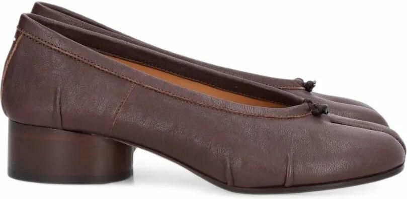 Maison Margiela Tabi leren pumps Bruin - Foto 4