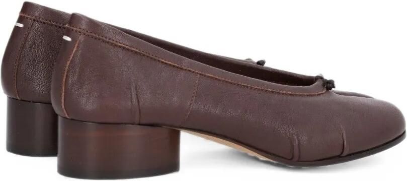 Maison Margiela Tabi leren pumps Bruin - Foto 5