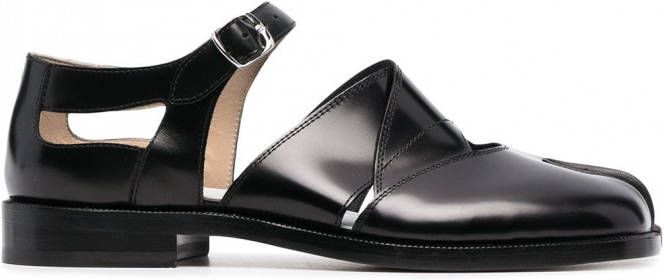 Maison Margiela Tabi uitgesneden sandalen Zwart