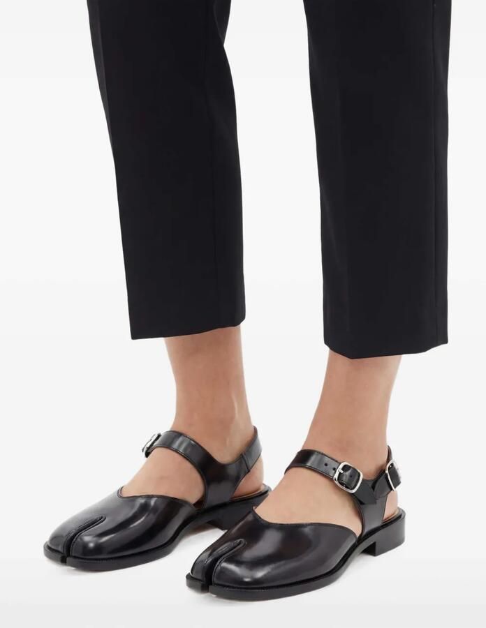 Maison Margiela Tabi leren sandalen Zwart - Foto 2