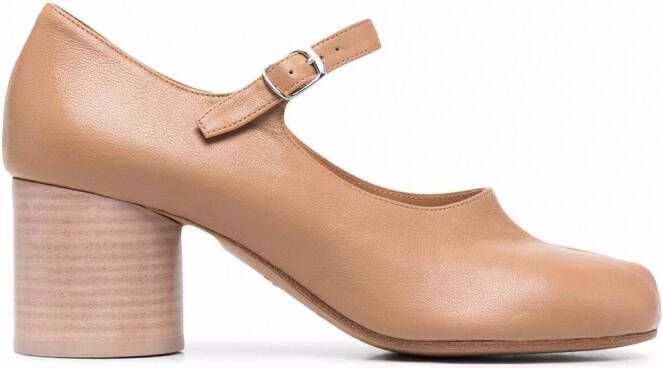 Maison Margiela Tabi leren Mary Jane pumps Bruin