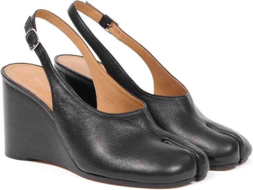 Maison Margiela Tabi Wedge leren pumps Zwart