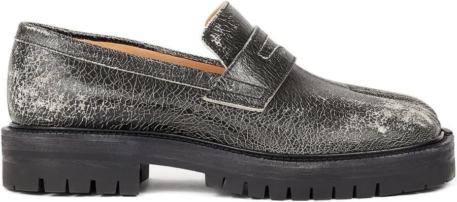 Maison Margiela Taby Country loafers met gebarsten effect Zwart