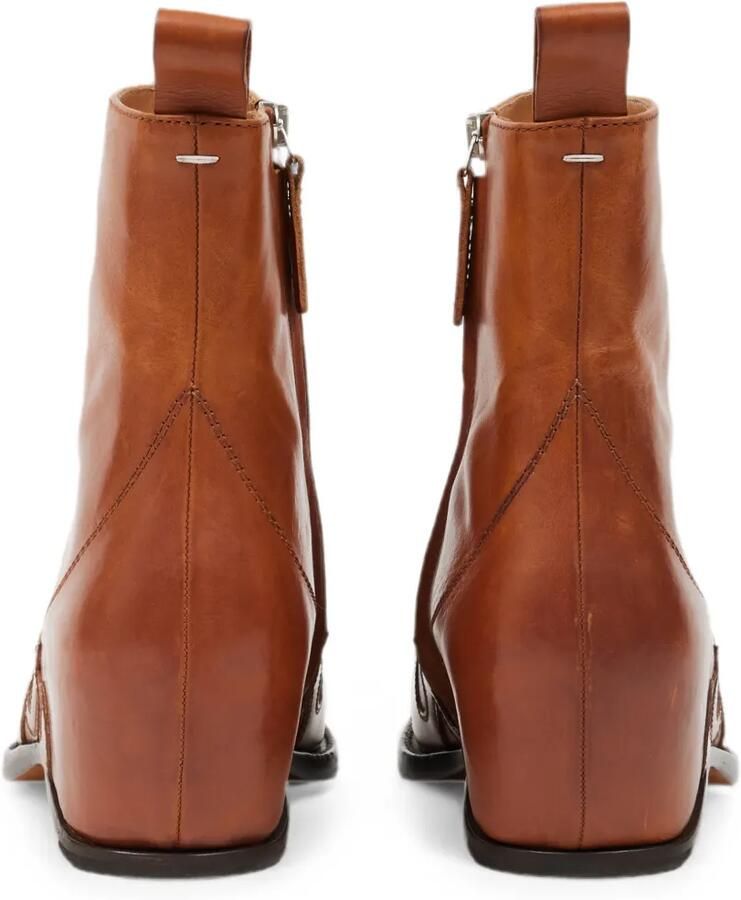 Maison Margiela Western enkellaarzen zonder hak Bruin - Foto 4