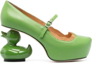 Maison Mihara Yasuhiro Leren pumps Groen