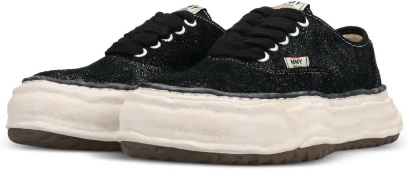 Maison MIHARA YASUHIRO Baker 26 OG suède low-top sneakers met glitters Zwart - Foto 4