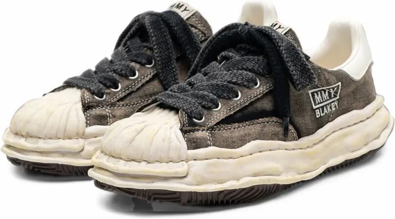 Maison MIHARA YASUHIRO Blakey bleached-canvas sneakers Zwart