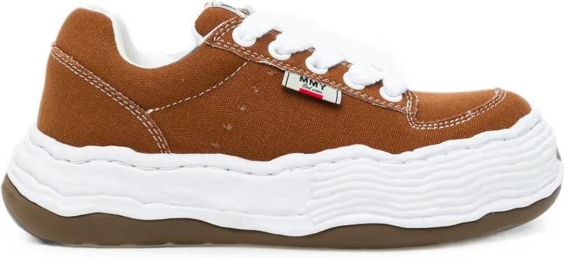 Maison MIHARA YASUHIRO Canvas sneakers met vlakken Bruin