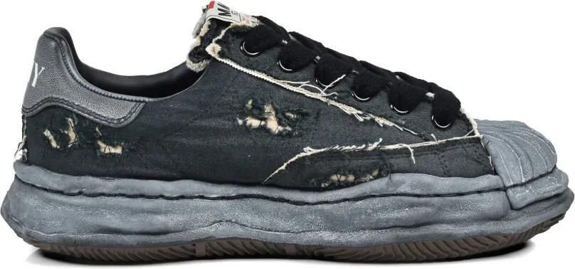Maison MIHARA YASUHIRO Charles OG sneakers met gerafeld canvas Zwart