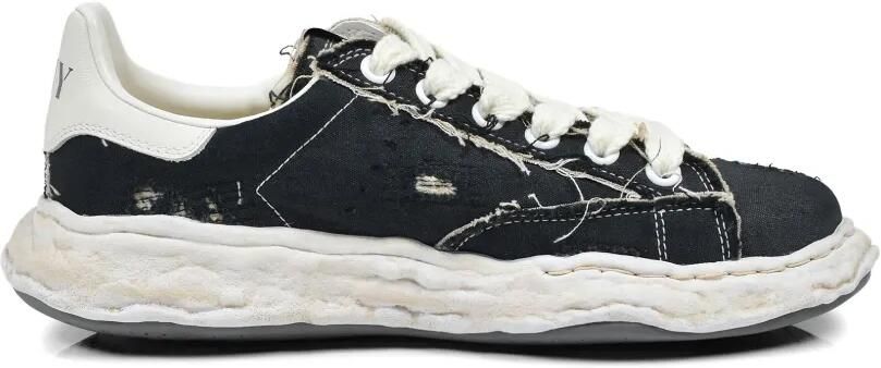 Maison MIHARA YASUHIRO Charles OG sneakers met gerafeld canvas Zwart