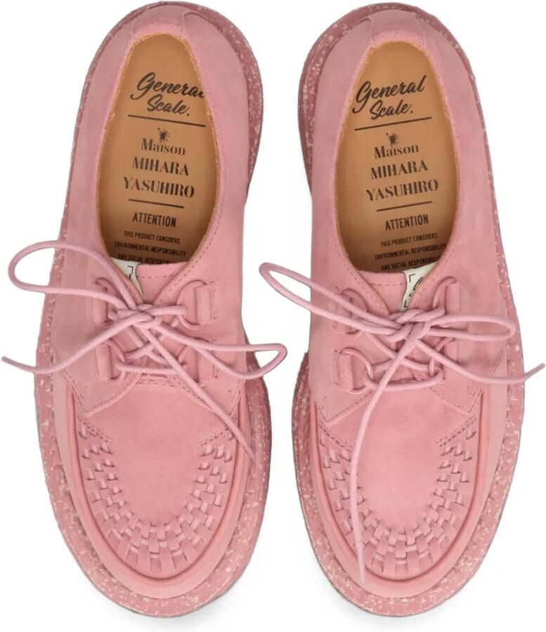 Maison MIHARA YASUHIRO David woven-detail sneakers Roze - Foto 4