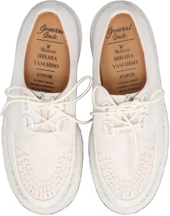 Maison MIHARA YASUHIRO "David"canvas inter lace shoes Beige - Foto 2