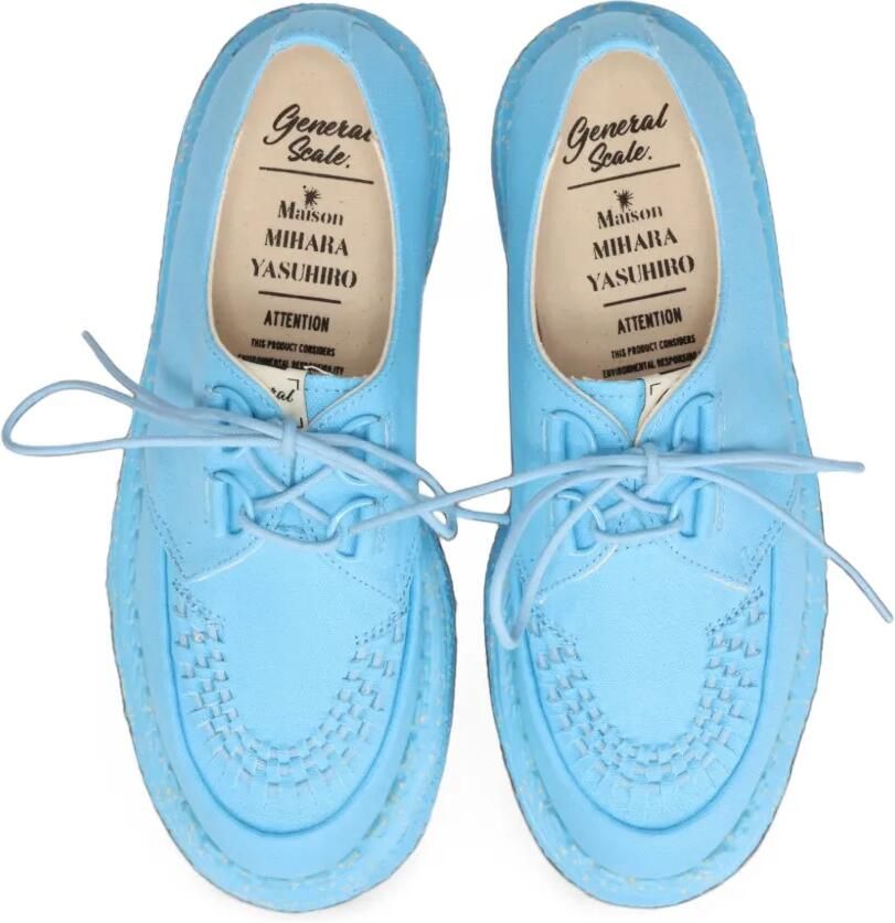 Maison MIHARA YASUHIRO "David"canvas inter lace shoes Blauw - Foto 2