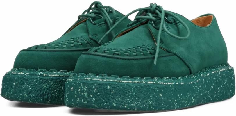Maison MIHARA YASUHIRO "David"suede inter lace shoes Groen - Foto 4