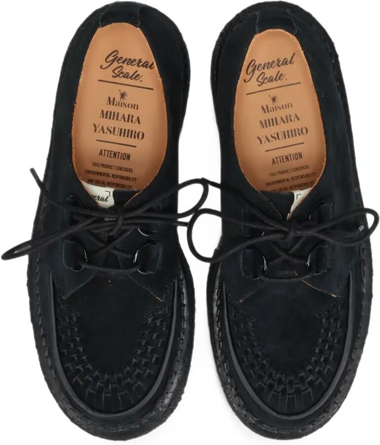 Maison MIHARA YASUHIRO "David"suede inter lace shoes Zwart - Foto 2