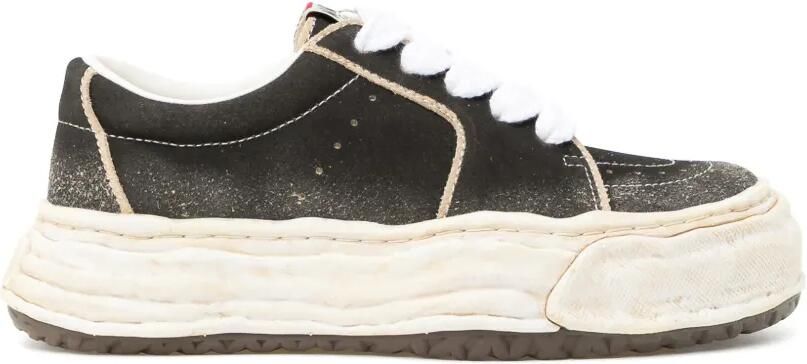 Maison MIHARA YASUHIRO Eric sneakers van overgeverfd suède Zwart